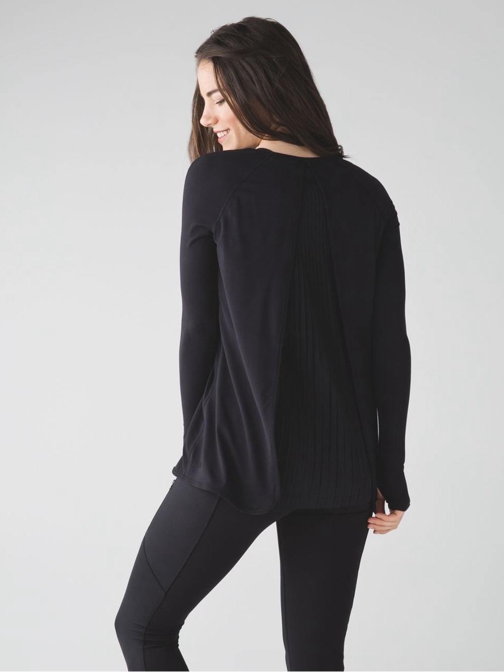 Lululemon Making Moves Long Sleeve Top Black Athleisure Yoga Minimalist Comfy